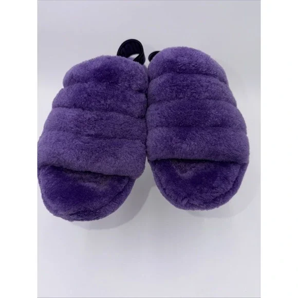UGG Fluff Yeah Women's Size 9 Slippers Purple Sandals Fluffy Soft - Picture 6 of 10